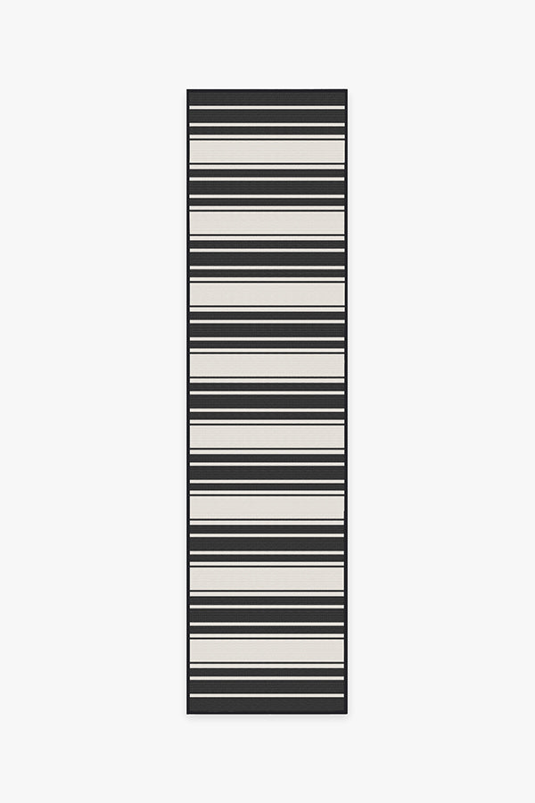 Outdoor Sailmaker Stripe Black Rug