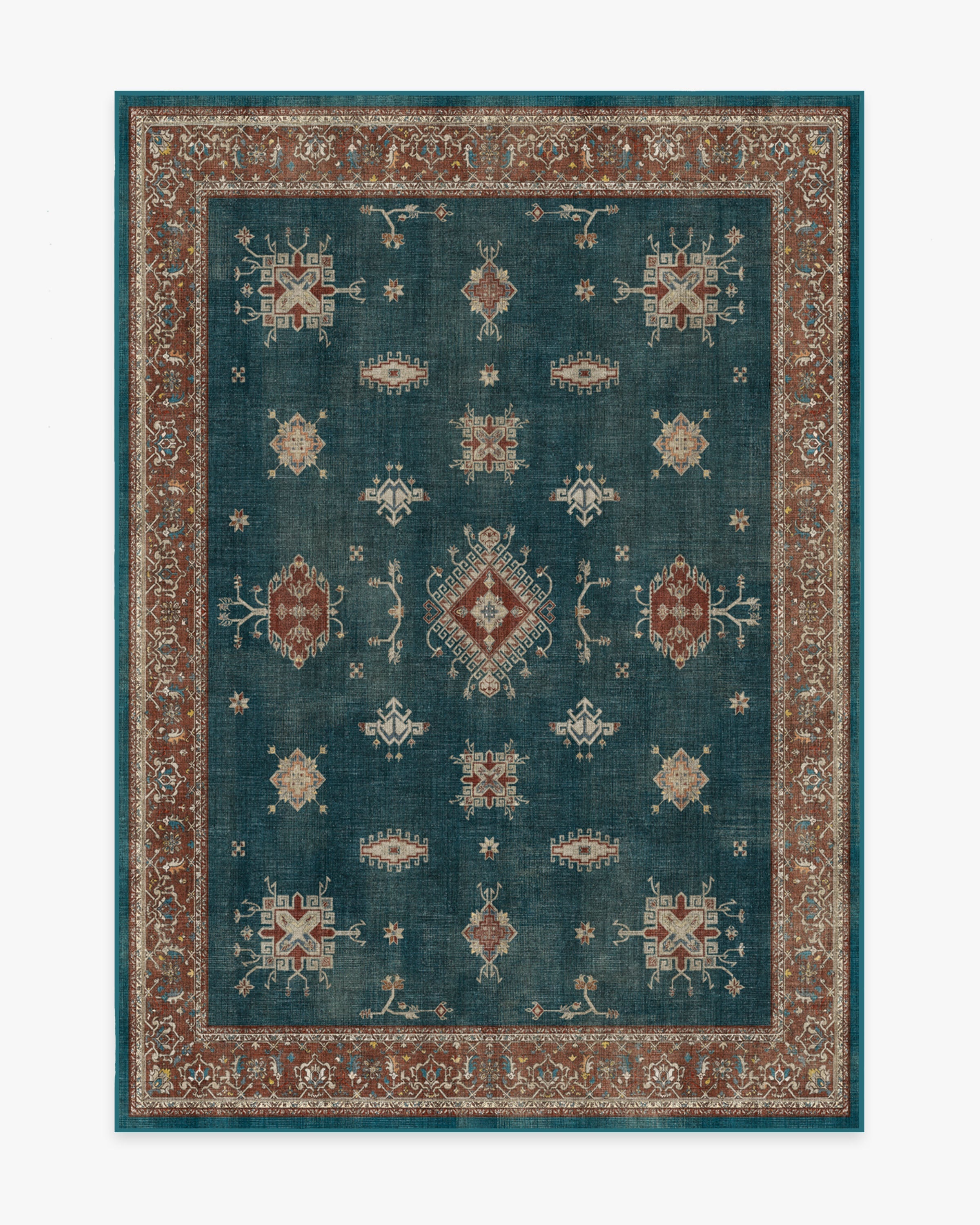 Verena Teal Blue Rug Ruggable   Verena Teal Blue Rug 5x7 