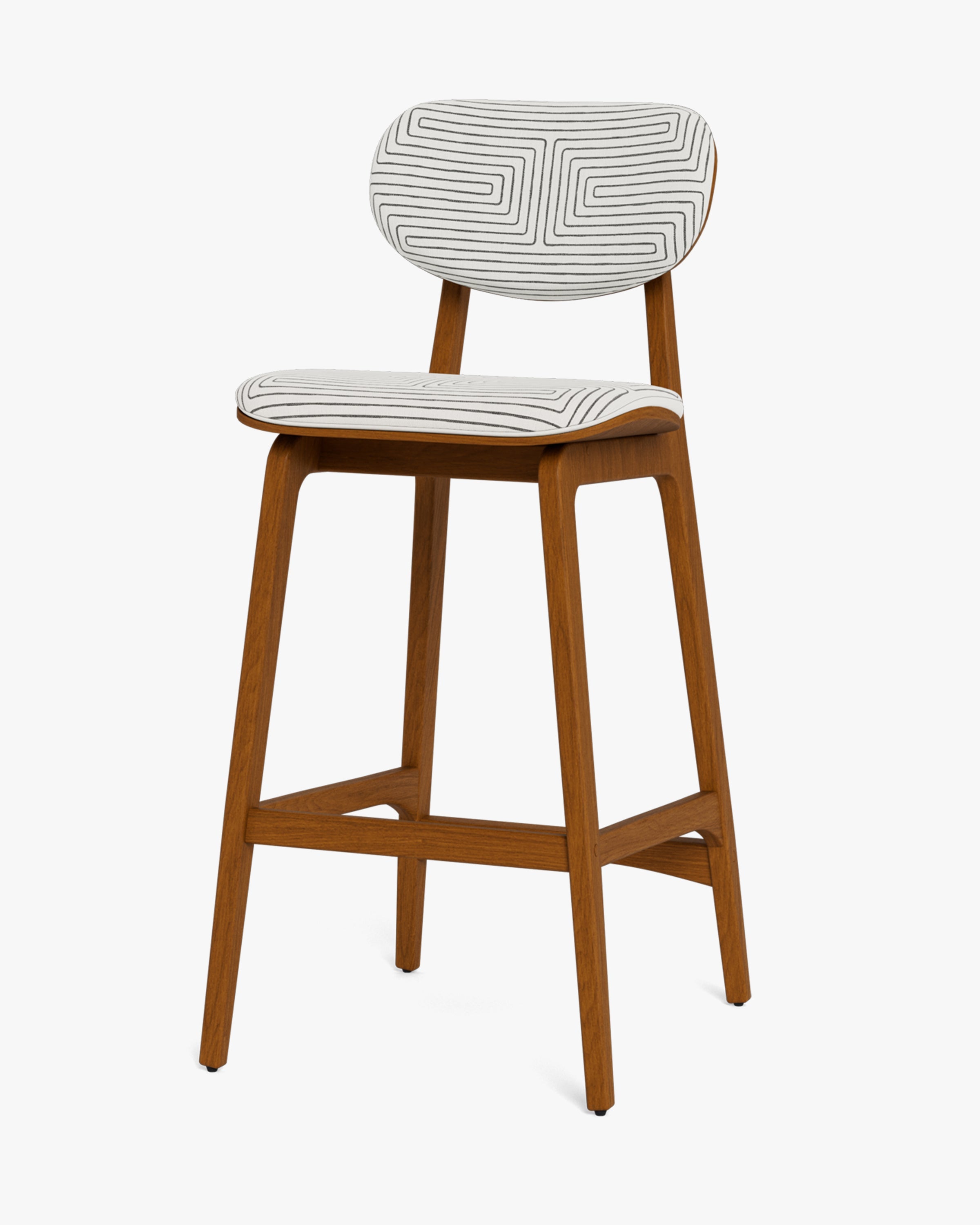 Scandinavian Bar Stool Jonathan Adler Labyrinth Black & Cream