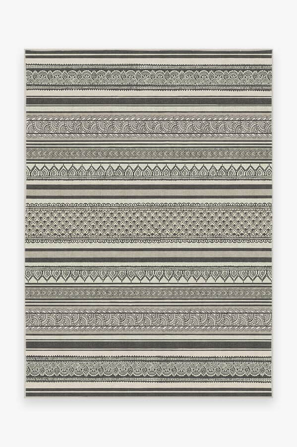 Nirvan Industrial Geometric Indoor Area Rug Charcoal/gray