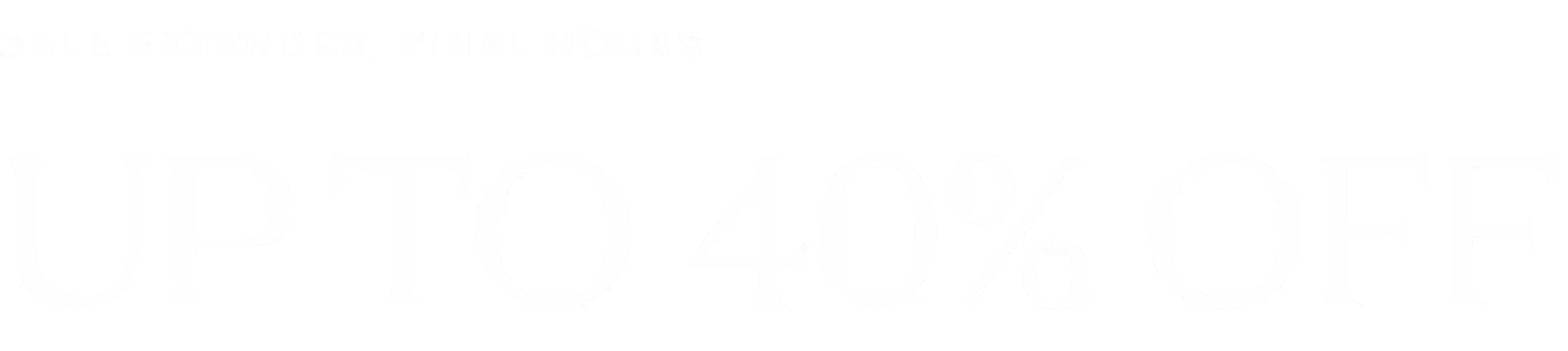 End of Summer Sale - Up to 40% Off