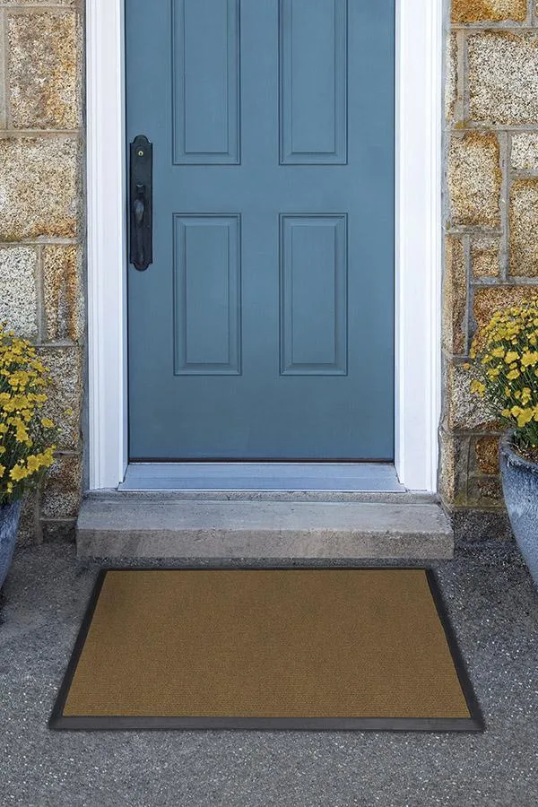 Looped Solid Dark Coir Doormat Ruggable
