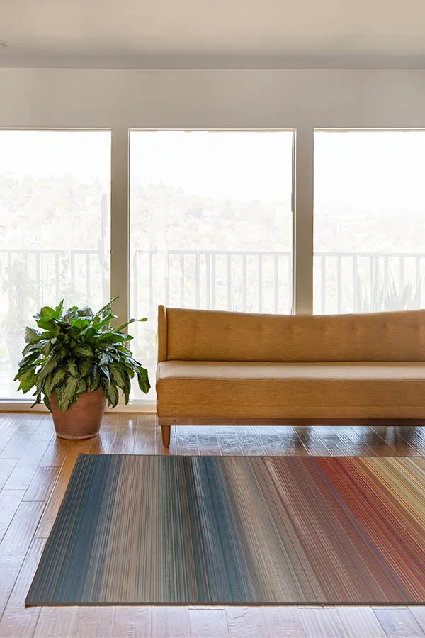 Linear Striped Multicolor Rug Ruggable