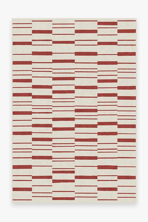 Broken Stripe Red Rug Ruggable