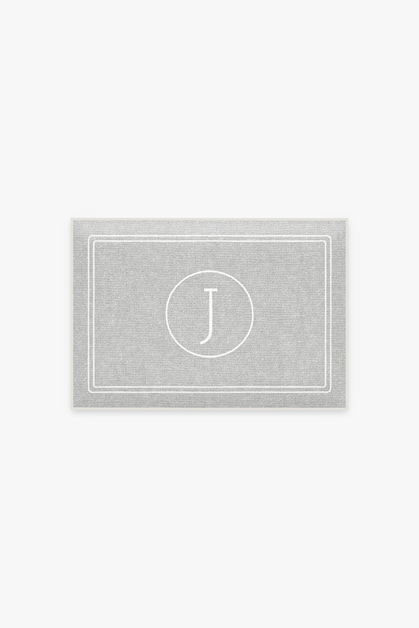 Bath Mat Monogrammed Gray - Lavington Designs LLC