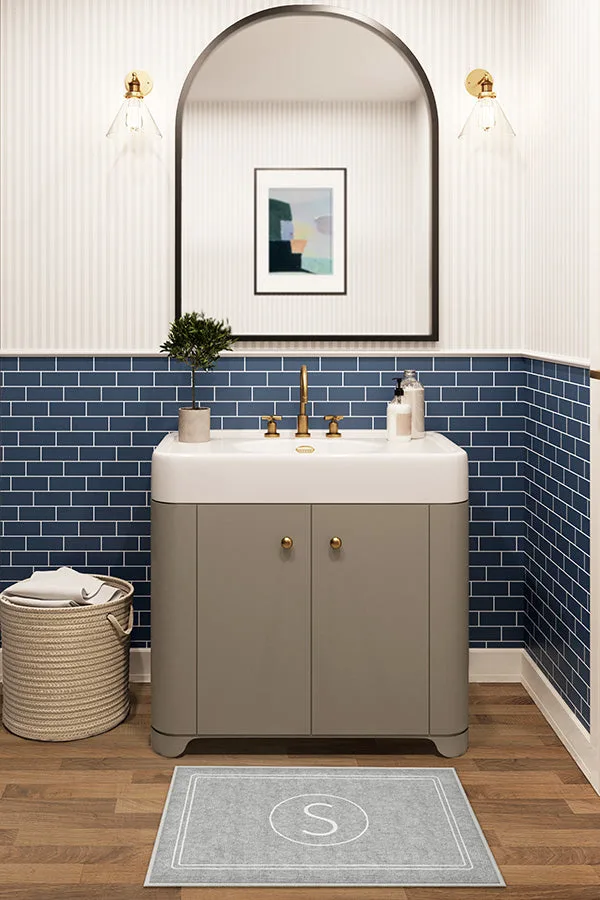 Halo Monogram Bath Mat Ruggable