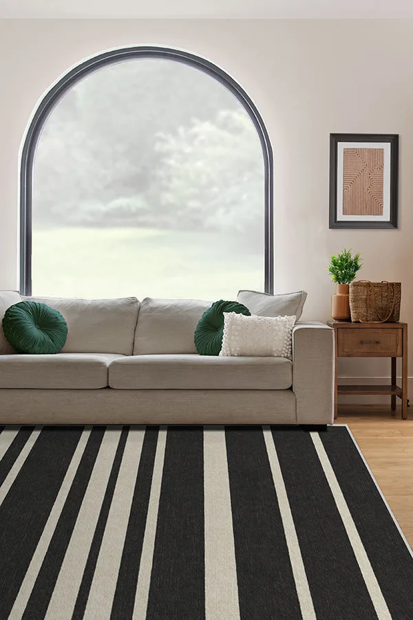 Chaya Stripe Black Rug Ruggable