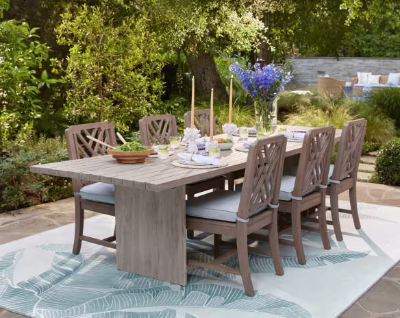 Ruggable x Gray Malin Outdoor Banana Leaf Soft Blue Rug link to Outdoor  products