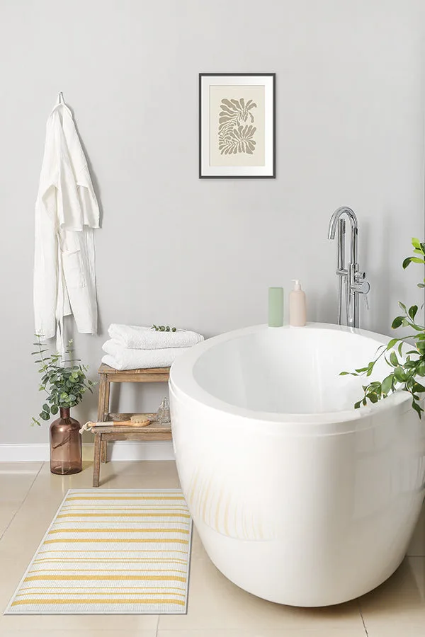 Harbor Stripe Yellow Bath Mat Ruggable