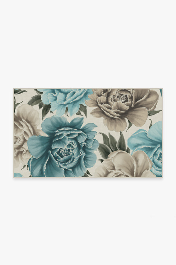 Ruggable Camellia Washable Floral Runner Rug - Jade 2'6x7