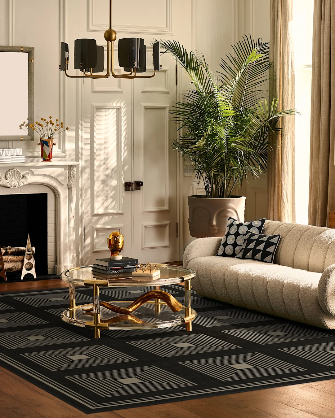 Jonathan Adler Matrix Black & Ivory Tufted Rug Ruggable