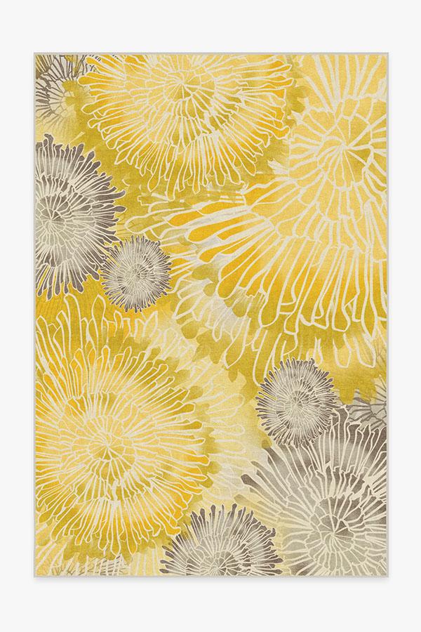 Chrysanthemum Yellow Tufted Rug Ruggable