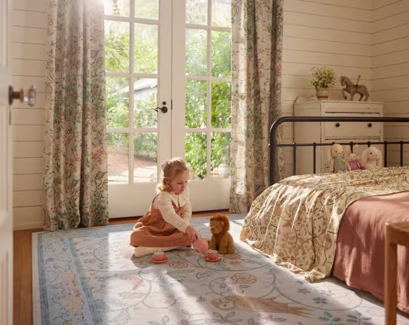 Ruggable x Morris & Co. Newill Ivory & Blue Rug link to Kids Room products