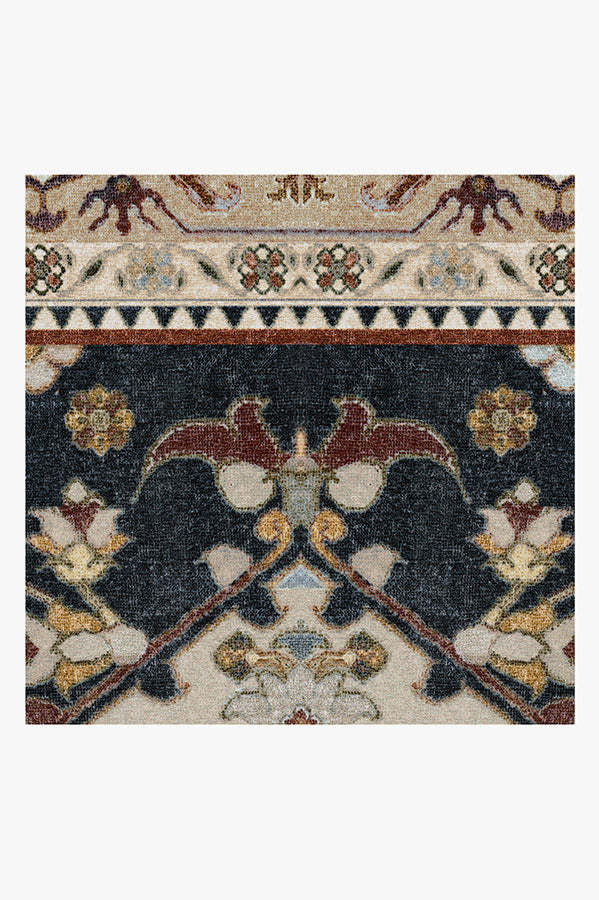 Vintage Heriz Ivory Blue Rug