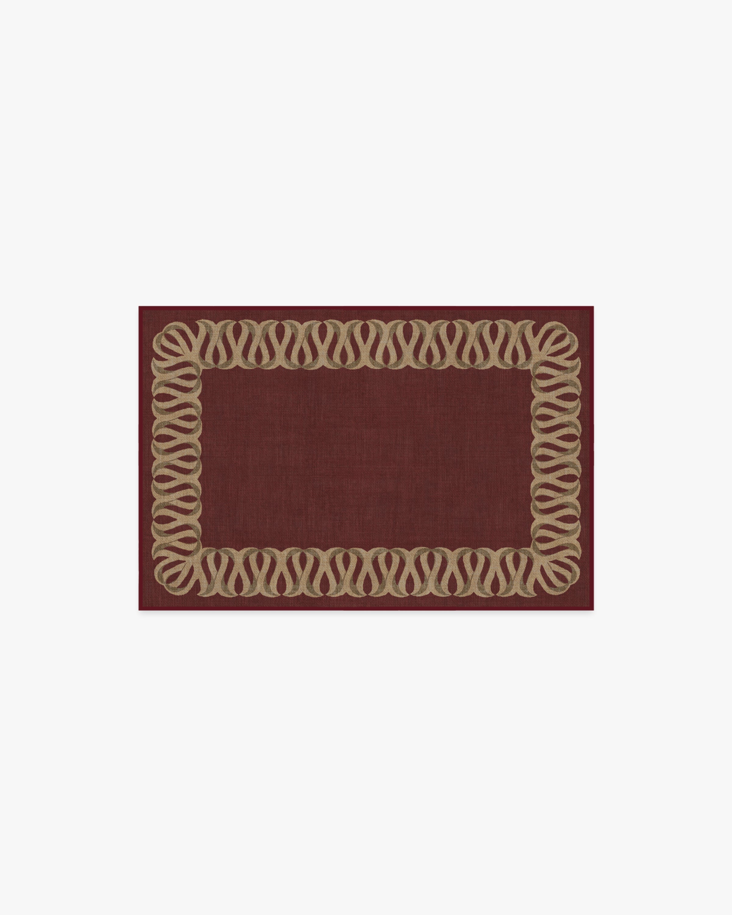 Border Rugs Ruggable Ribbon Border Red & Natural Rug | Ruggable