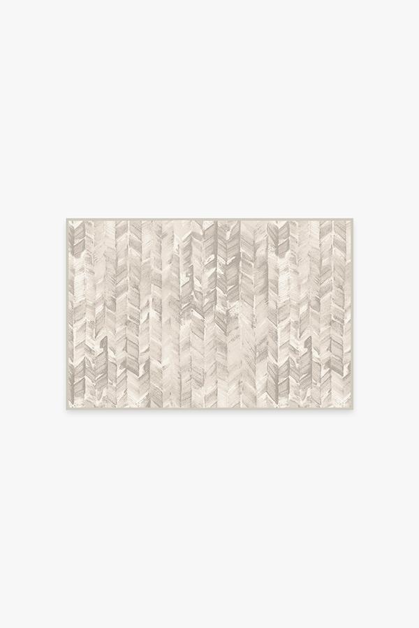 Watercolour Herringbone Cream Rug Ruggable