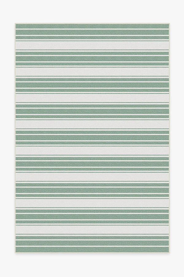 Outdoor Marina Stripe Sage Green Rug Ruggable