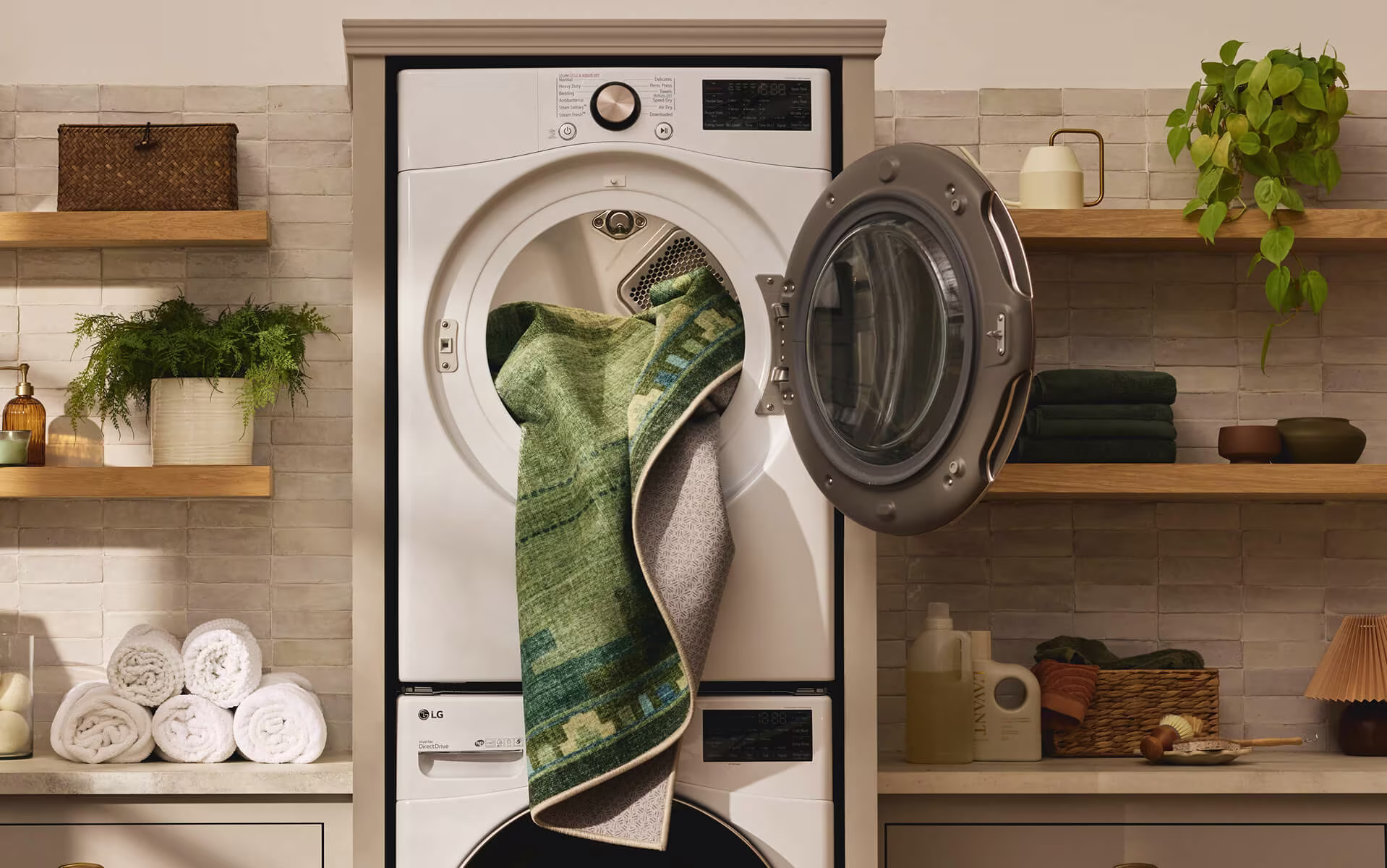 Ruggable Annika Green Rug Dryer - Washing Machine Guide LP Hero