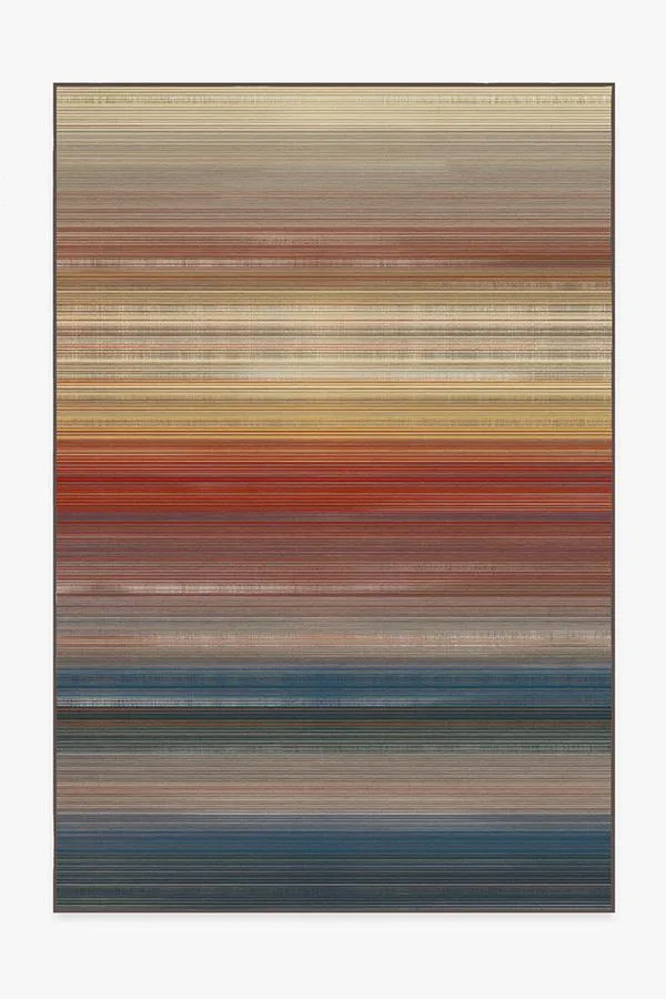 Linear Striped Multicolor Rug Ruggable