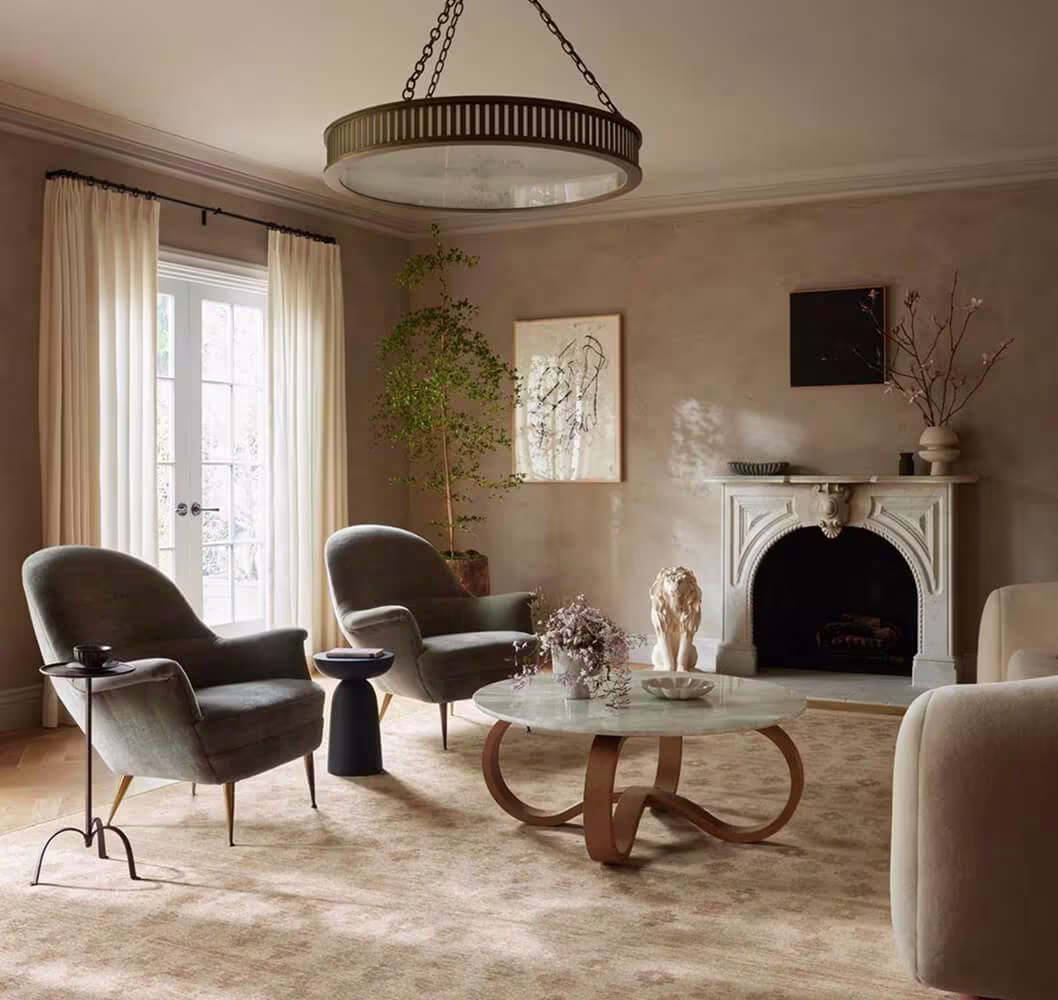 Ruggable x goop Lucia Natural Rug in organic modern living room