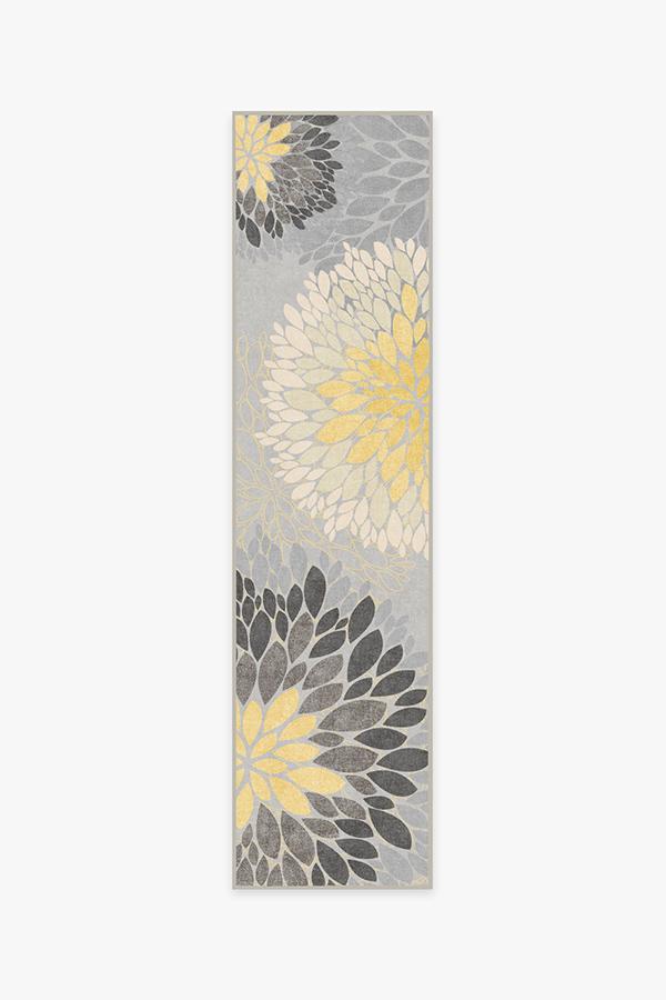 Sakalar Grey Floral Medallion Washable Rug – Loopsie