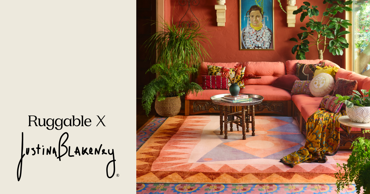 Ruggable x Justina Blakeney Washable Rugs, Doormats, & Throw Pillows