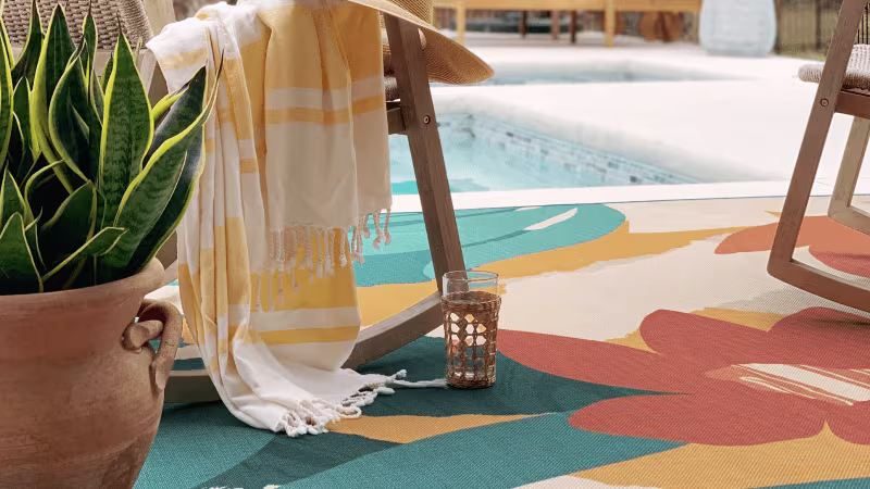 Outdoor Havana Floral Rug by Pool | Ruggable
