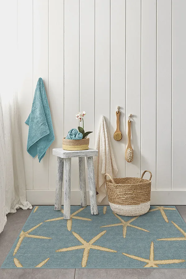 Starfish Pale Blue Rug Ruggable