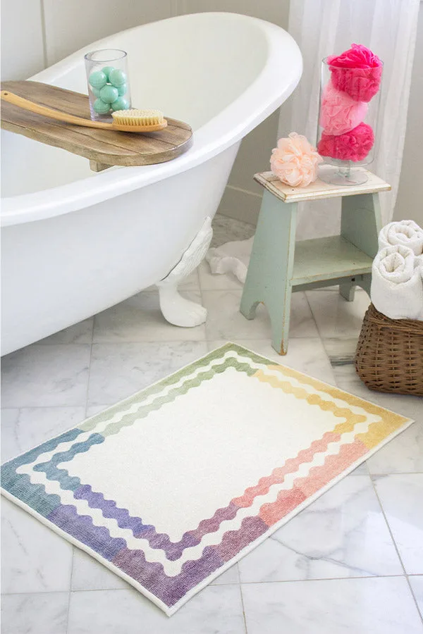 The Home Edit Wavy Rainbow Bath Mat Ruggable