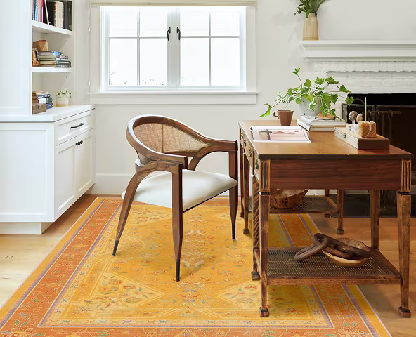 Ruggable x goop salerno rug in office with lamp