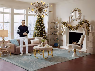 Jonathan Adler Santorini Blue Rug ruggable link to Jonathan Adler Holiday
