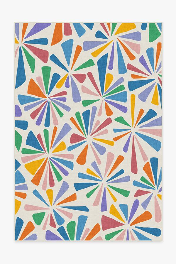 2' x 3' Abstract Brights Sunburst Scatter Rug - 385375