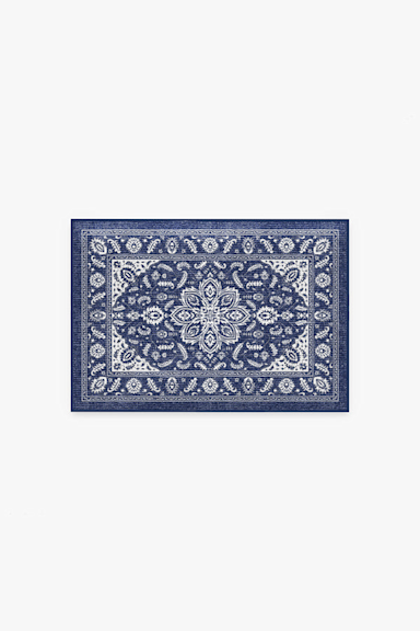 Safiya Navy Blue Bath Mat | Ruggable