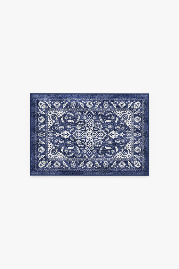 Safiya Navy Blue Bath Mat Ruggable