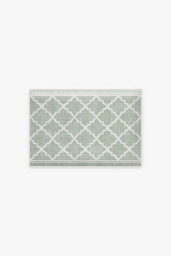 Tria Trellis Sage Green Bath Mat Ruggable