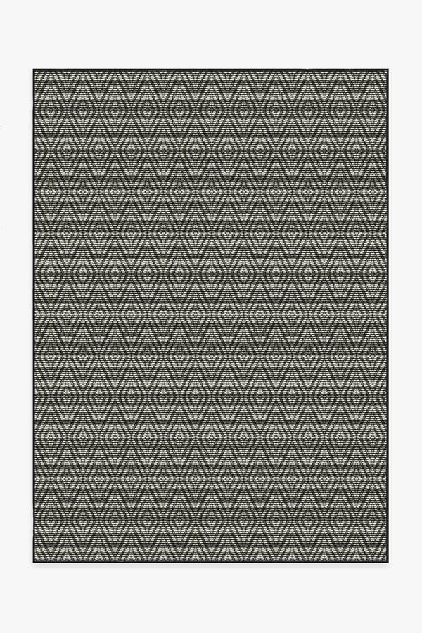 Outdoor Halo Diamond Black Rug | Ruggable