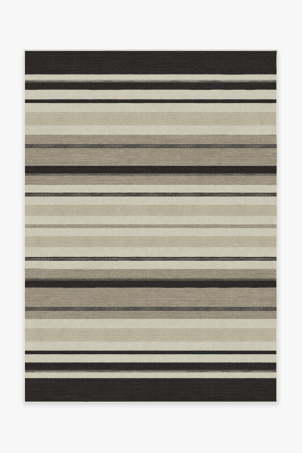 Kesiya Stripe Black & Ivory Rug Ruggable