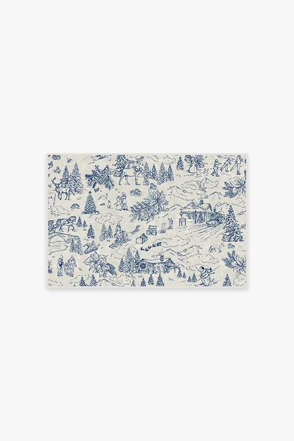 Winter Toile Blue Rug | Ruggable