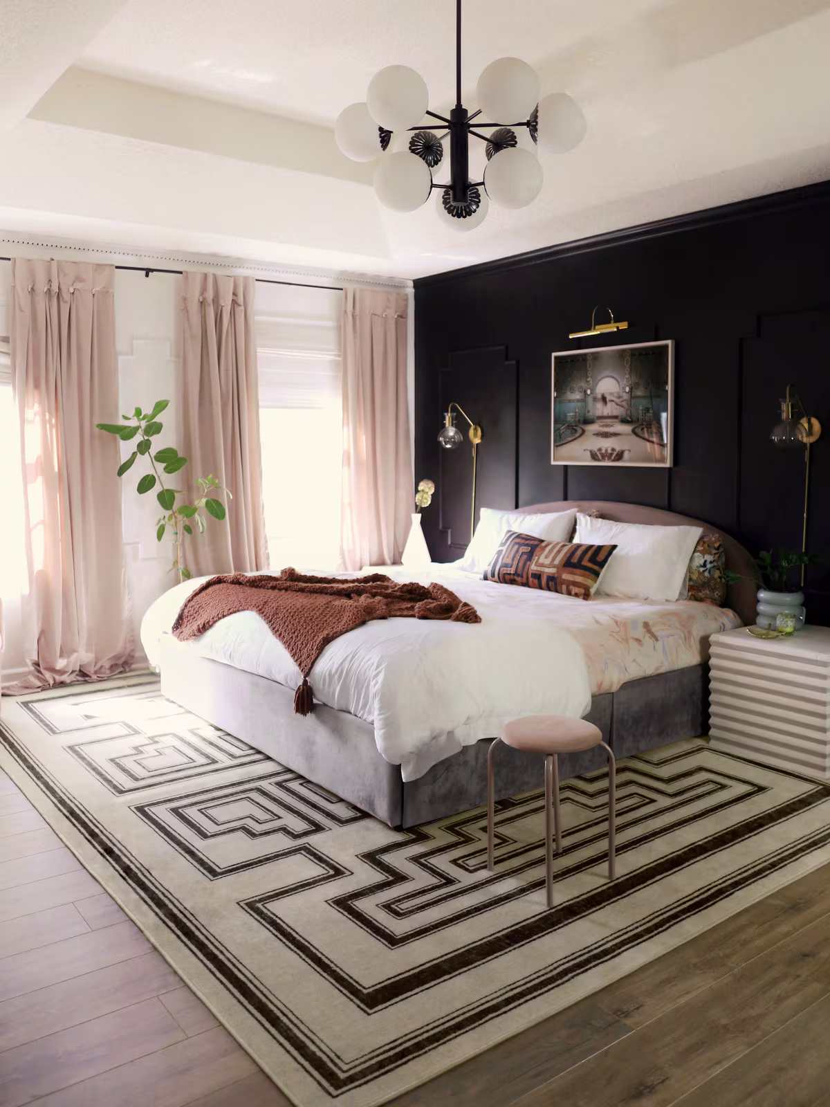 Ruggable x Martyn Lawrence Bullard Isla Natural Cream Tufted Rug in bedroom