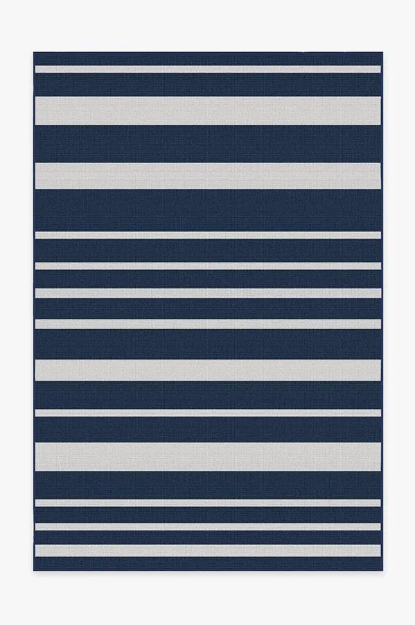 Outdoor Sailmaker Stripe Blue Rug Ruggable