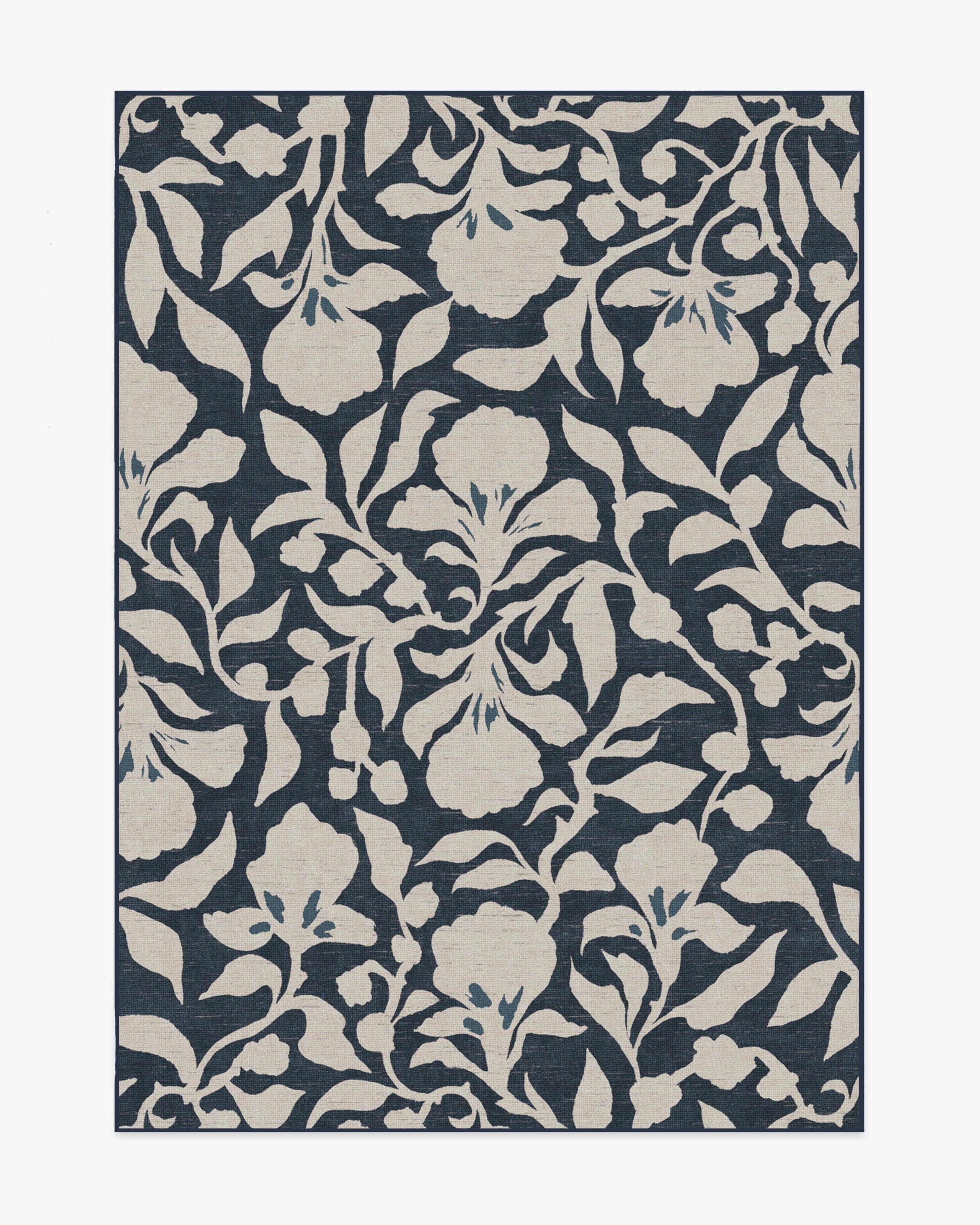 The Hiltons Flora Ink Blue & Ivory Tufted Rug Ruggable