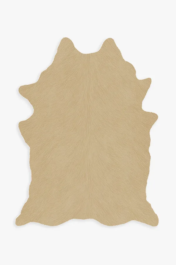 Solid Natural Faux Hide Rug Ruggable