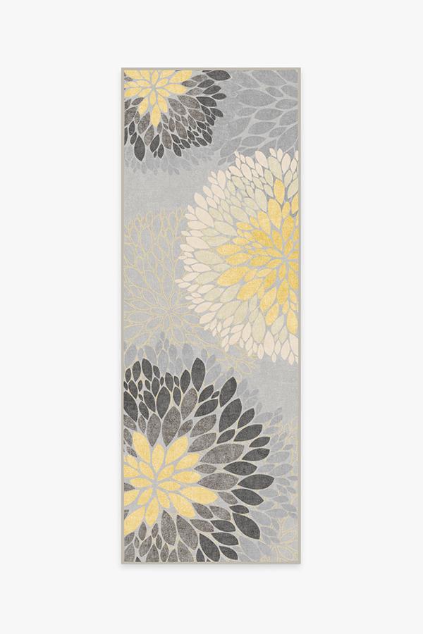 Sakalar Grey Floral Medallion Washable Rug – Loopsie