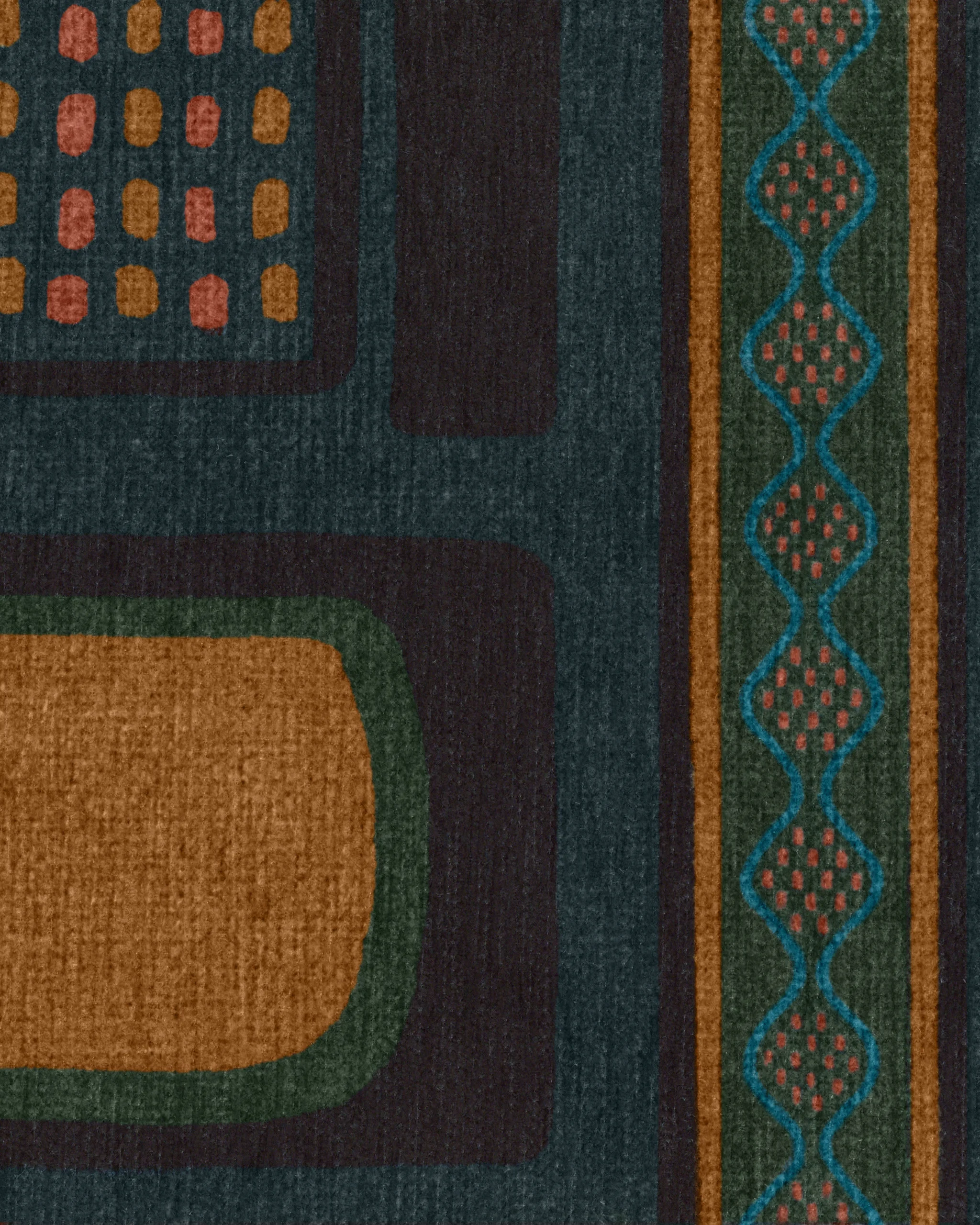 Architectural Digest Nerissa Teal & Gold Tufted Rug Ruggable
