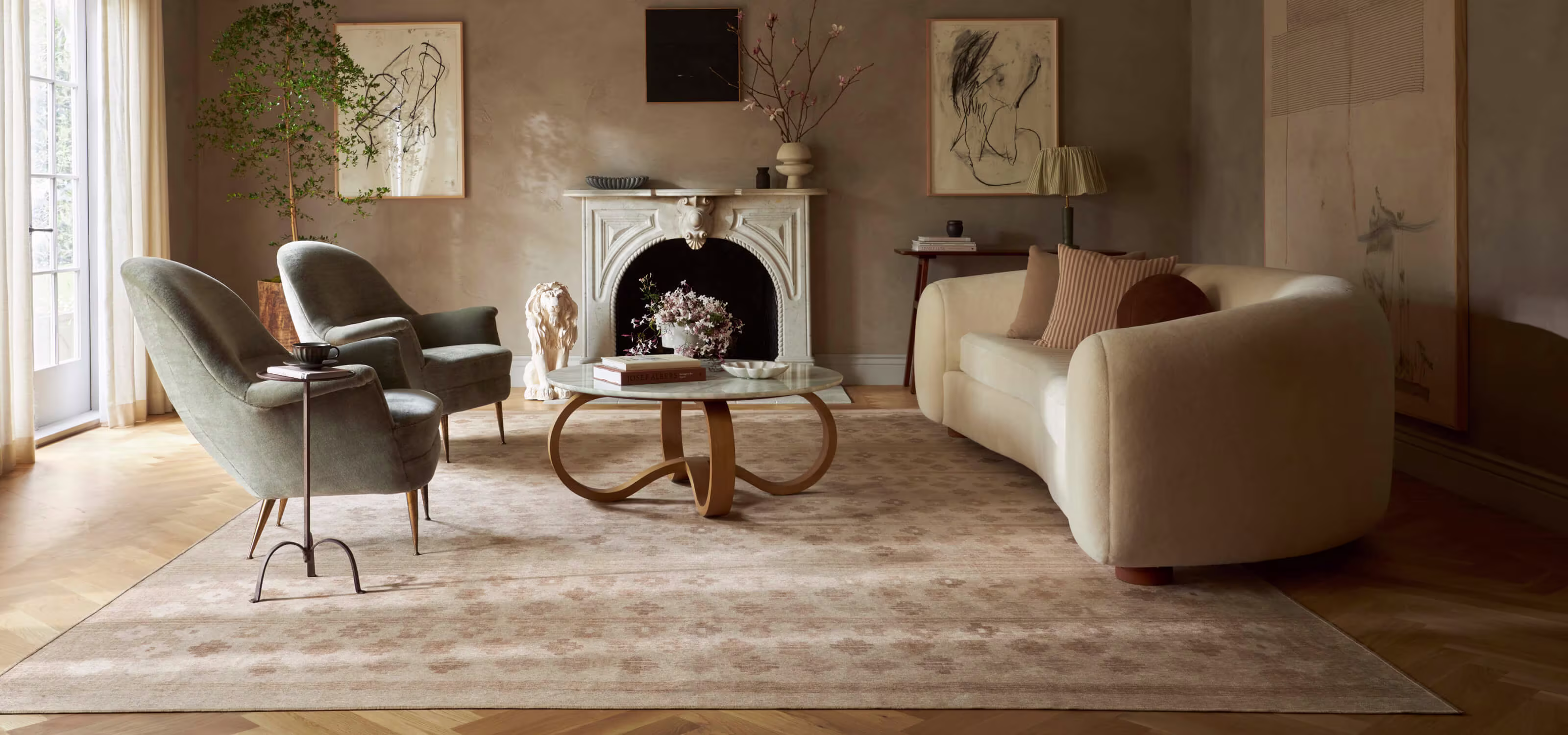Ruggable x goop Lucia Natural Rug in Living Room