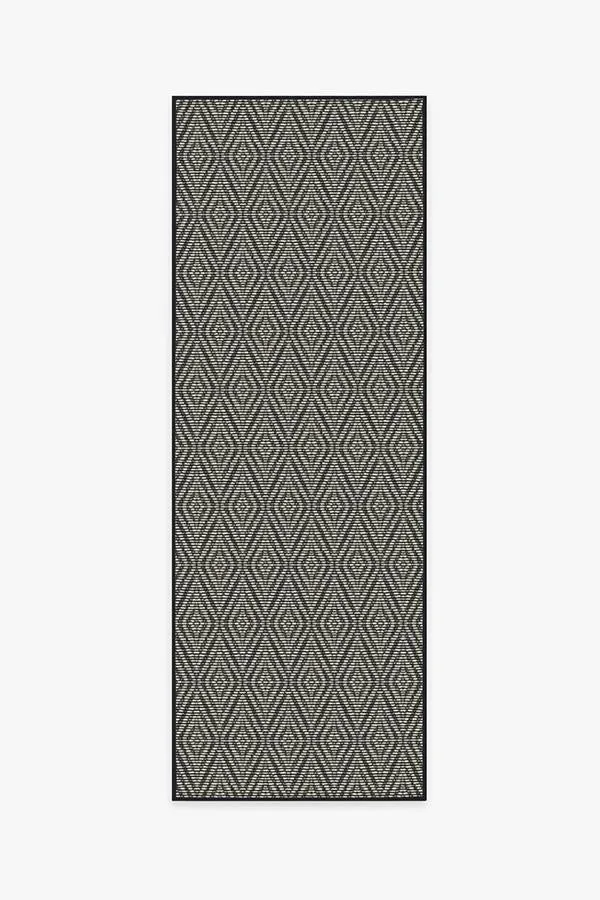Outdoor Halo Diamond Black Rug | Ruggable