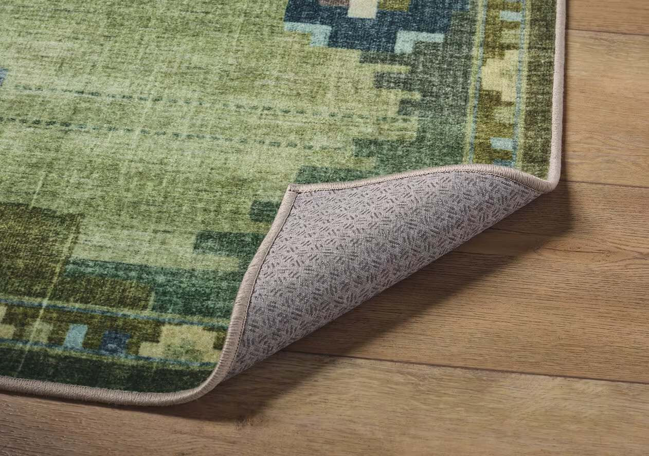 Ruggable Annika Green All-in-One Rug Peel Up