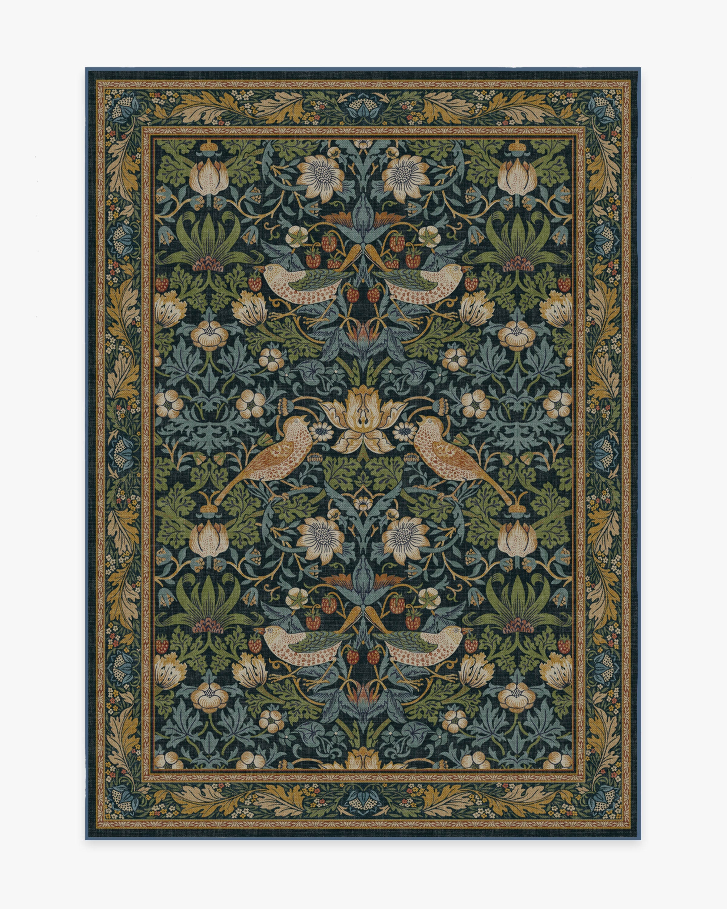 Morris & Co. Strawberry Thief Indigo Tufted Rug Ruggable