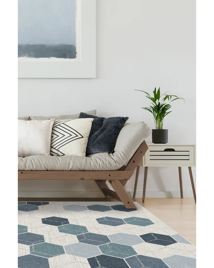Prisma Slate Blue Rug Ruggable