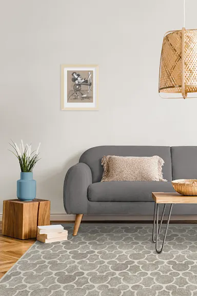 Mickey Trellis Ash Grey Rug | Ruggable